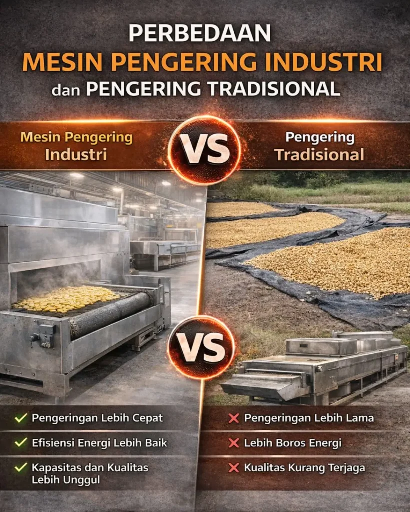 Perbedaan Mesin Pengering Industri dan Tradisional